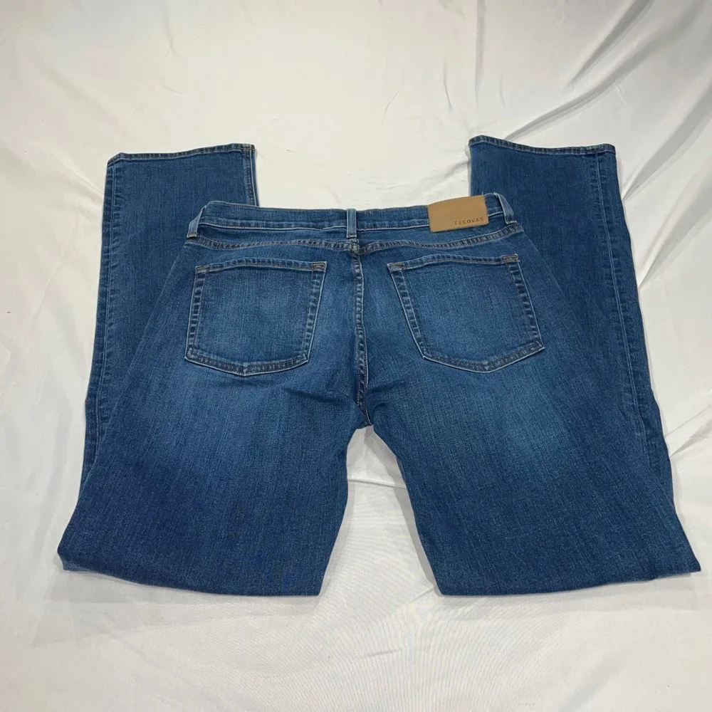 Tecovas Slim Jean Mens 32x34 Medium Blue Italian Denim Made in USA Western